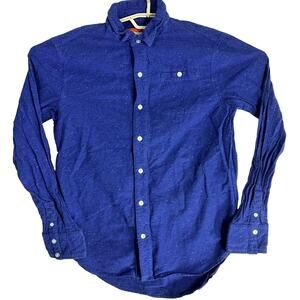 Slvdr Shirt Mens Size S Blue Green Pink All Over Specks Colorful 100% Cotton